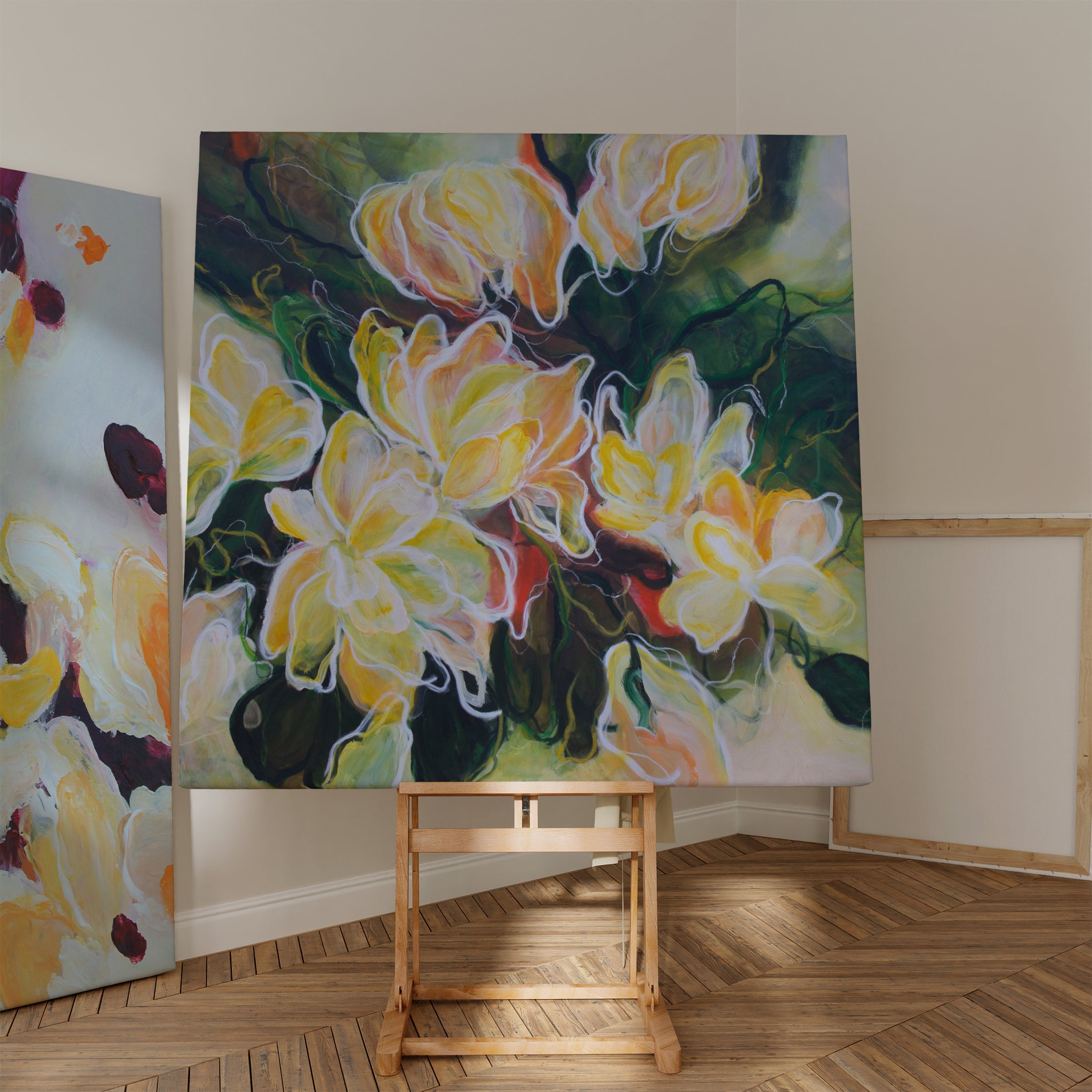 Original painting by Mona in the studio